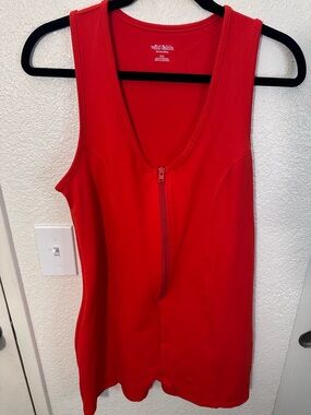 Wild Fable Vibrant Red Zip-Front Women's jumper.